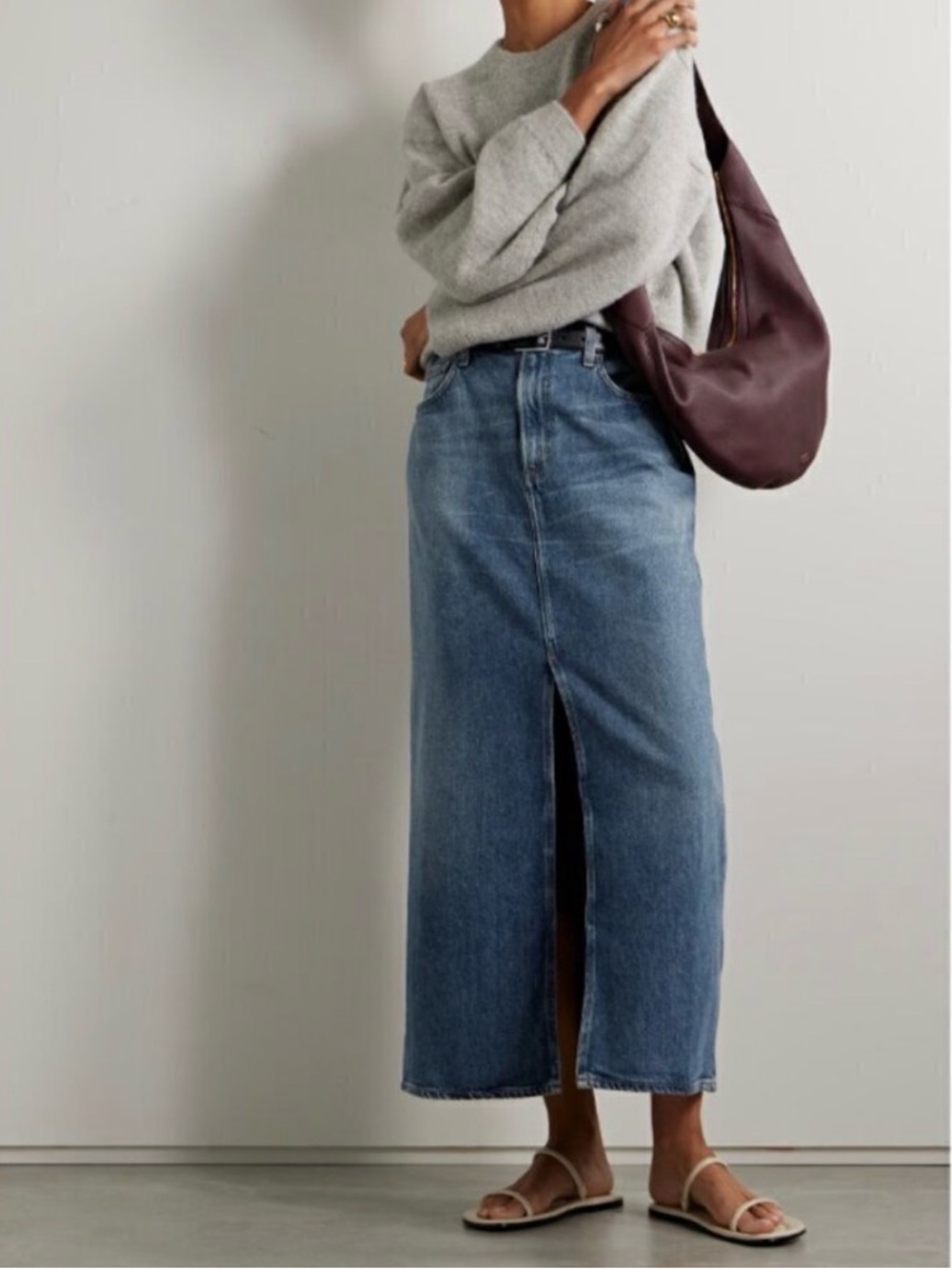 NWT 🦋 Agolde Denim Leif Longline Maxi Skirt (Size 29)
